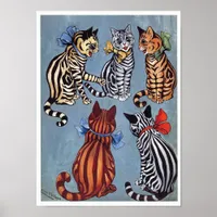 5 Charming Cats Louis Wain Poster