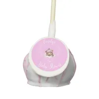 Snow Excited Pink Teddy Bear Baby Shower Cake Pops