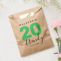 Modern Girly Mint Green 20 and Trendy Favor Bag