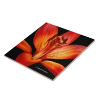 Beautiful Red Orange Asiatic Lily Gran Paradiso Ceramic Tile