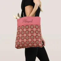 Pink Vintage Flower pattern Tote Bag