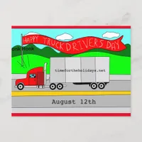 August 12th is National Truck Drivers Day  Postcard