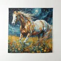 Galloping Pinto Stallion Van Gogh Tapestry