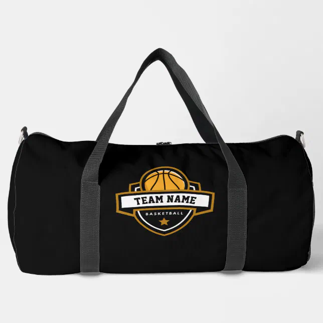 Black Basketball Shield  Duffle Bag