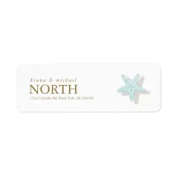 Sea Foam Beach Wedding Starfish ID837  Label