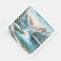 Winter Lake Nature Wedding Paper Dinner Napkins