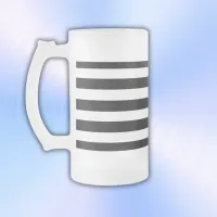 Simple Black and White Stripes | Frosted Glass Beer Mug
