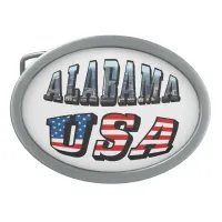 Alabama Picture and USA Flag Font Belt Buckle