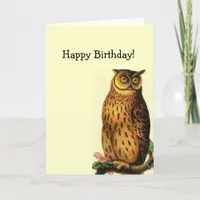 Vintage Owl Birthday Card