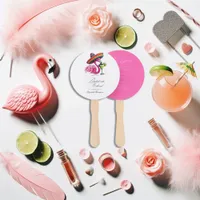 Fiesta Flamingo Bachelorette Weekend Itinerary Hand Fan