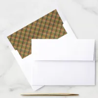 Rustic Earth Tone Winter Plaid Pattern Envelope Liner