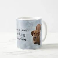 Cute Brown Dachshund Barking Machine Coffee Mug