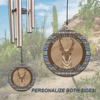 Southwest Pronghorn Geometric Design Personalized Wind Chime