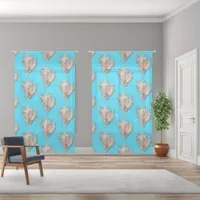 Conch Shell "Beach Life"  Sheer Curtains