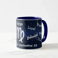 Horoscope Virgo Sign Traits Black and White Mug