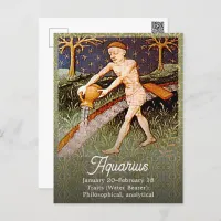 Aquarius Water Bearer Zodiac Sign Birthday Party Postcard