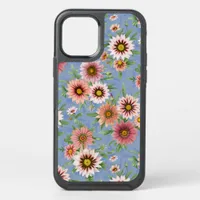 Blue  & Pink Daisy Floral Botanical Art OtterBox Symmetry iPhone 12 Case