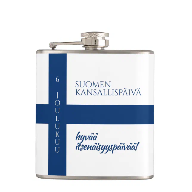 Suomen Kansallisp&#228;iv&#228; Finnish National Day Flag Flask