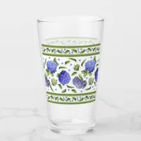 Blue Hydrangeas Fancy Border Glass