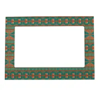 Southwest Teal Copper Colors Geometric Pattern Magnetic Frame