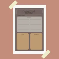 Daily Planner To Do List Family Name Notes Magnetic Dry Erase Sheet