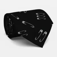 Punk Rock Heavy Metal Safety Pins Neck Tie