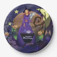 Halloween Witch Purple Birthday  Paper Plates