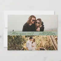 Sage Simple Script Two Photo Gallery QR CODE Save The Date