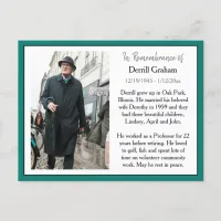 Remembrance Card for Funeral Or Memorial Keepsake