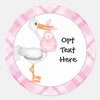 Stork & Baby Girl Stickers