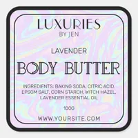 Chic Bold Modern Holographic Body Butter Spa Label