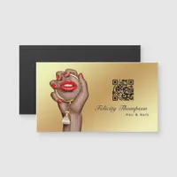 Red and Gold Makeup Artist QR Code