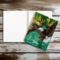 Eagle Flying Over River and Mountains Personalized Planner