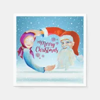 Hand-painted Watercolor Magical Santa Claus Napkins