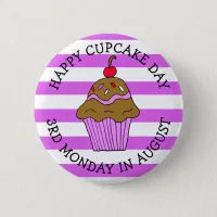 Happy Cupcake Day August Food Holiday Button