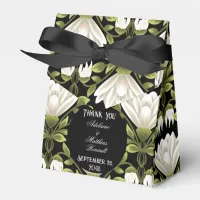 Elegant Black & White Floral Wedding: Calligraphy  Favor Boxes