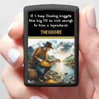 Golden prospecting by the riverside at dawn zippo lighter