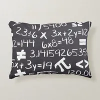 Math Formulas and Equations Black and White Accent Pillow