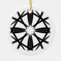 Black and White #20 Teepee Doodle Ceramic Ornament