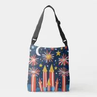 Patriotic Fireworks All-Over Printed  Crossbody Bag