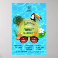 Summer Club/Corporate Beach Party advertisement Poster