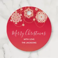 Red Stylish Merry Christmas Favor Tags