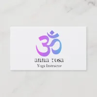 *~* Modern Elegant Yoga Instructor Om Aum Symbol Business Card