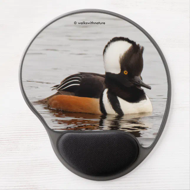 Singer in the Making: Hooded Merganser Gel Mouse Pad