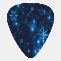 Deep Blue & Bright Snowflakes Guitar Pick