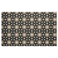 Moroccan Stylish Black & Beige Geometric Pattern Fabric