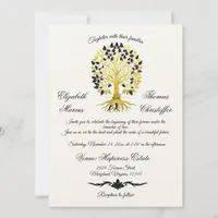 Golden Tree of Life Timeless Sophisticated Elegant Invitation