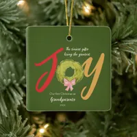 Joy Grandparents First Christmas Keepsake Wreath  Ceramic Ornament