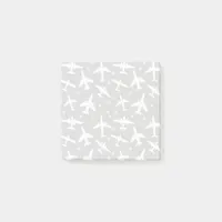 Grey and White Airplane Patterned Post-it Notes