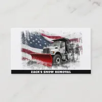 *~* Snow Removal Distressed Truck AP74  Flag Business Card